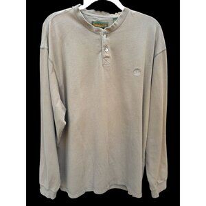 Vintage Y2K Timberland Henley Long Sleeve Logo Casual Streetwear Size 2XL Shirt